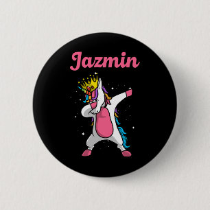 Jazmin Gift Name Personalised Birthday Dabbing Uni 6 Cm Round Badge