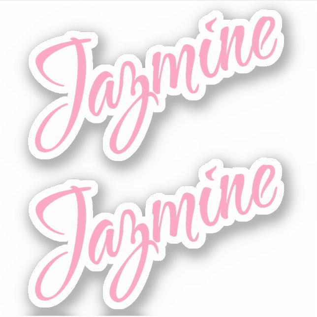 Jazmine Decorative Name in Pink x2 Sticker (Front)