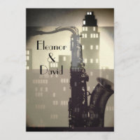 Jazz Age Art Deco custom wedding invitations