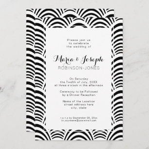 Jazz Age Art Deco Elegance Black and White Invitation
