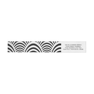 Jazz Age Art Deco Elegance Black and White Wraparound Address Label