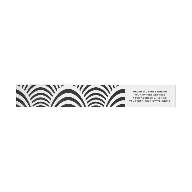 Jazz Age Art Deco Elegance Black and White Wraparound Address Label (Individual)