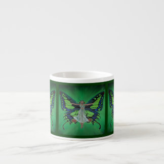 Jazz Age Showgirl Flapper Wearing Butterfly Wings  Espresso Cup