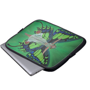Jazz Age Showgirl Flapper Wearing Butterfly Wings  Laptop Sleeve