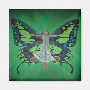 Jazz Age Showgirl Flapper Wearing Butterfly Wings  Magnet