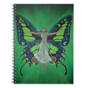 Jazz Age Showgirl Flapper Wearing Butterfly Wings  Notebook