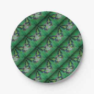 Jazz Age Showgirl Flapper Wearing Butterfly Wings  Paper Plate