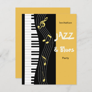 Jazz And Blues Themed Birthday Party Invitation