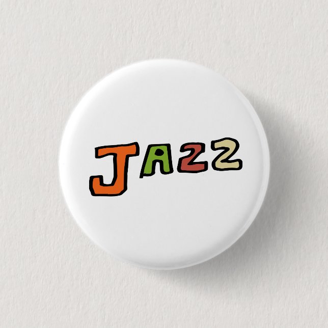 Jazz as a Hand-Drawn Letter 3 Cm Round Badge (Front)