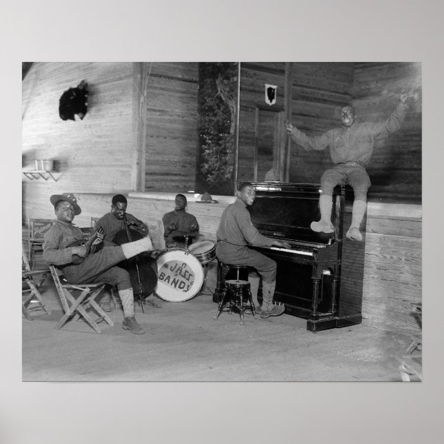Jazz Band, 1918. Vintage Photo Poster (Front)
