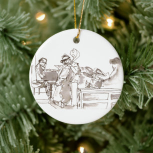 jazz band art ceramic tree decoration