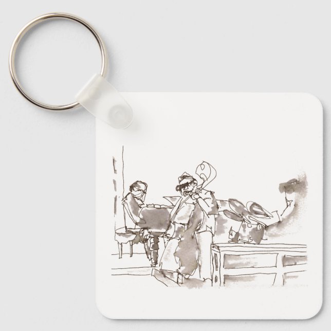 jazz band art key ring (Front)