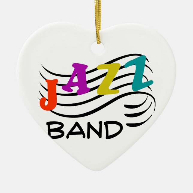 Jazz Band Ceramic Tree Decoration (Front)
