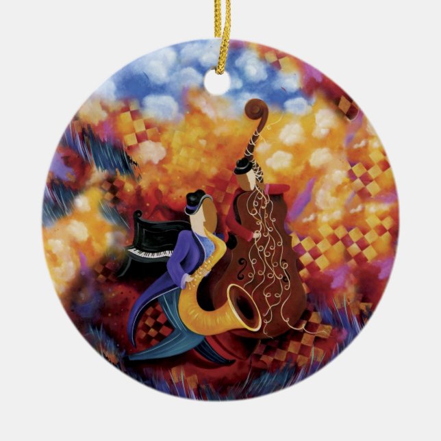 Jazz Band Colourful Music Ornament (Front)