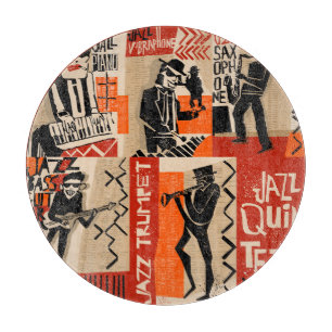 Jazz Band Cool Vintage Poster Cutting Board