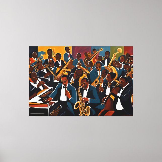 Jazz band musicians canvas print (Front)