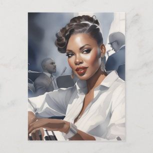 Jazz band musicians postcard