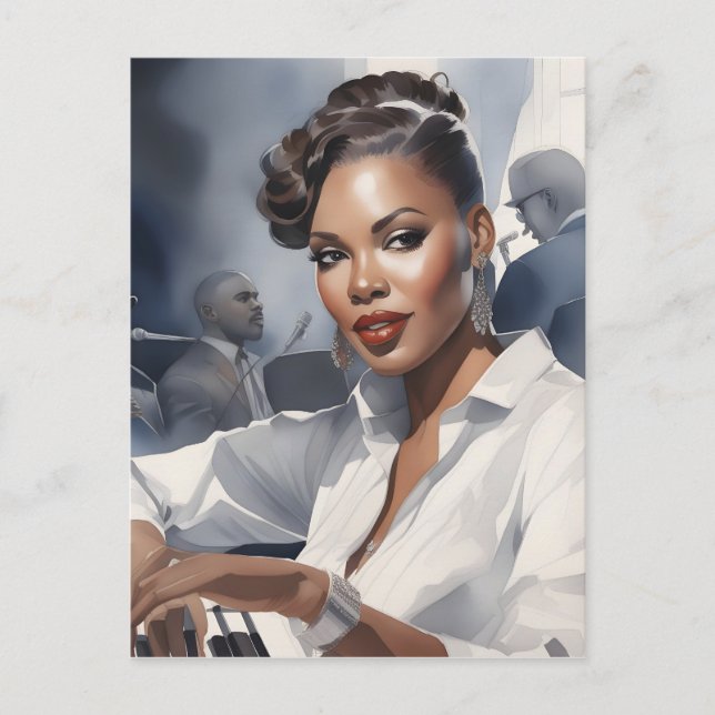 Jazz band musicians postcard (Front)