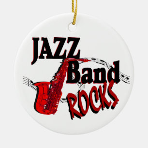 Jazz Band Rocks with Photo Ceramic Tree Decoration
