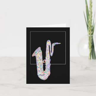 Jazz Baritone sax Folded Greeting Card