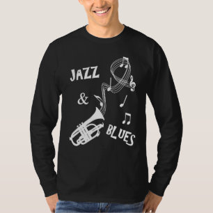 Jazz & Blues Music Notes Trumpet Graphic T-Shirt
