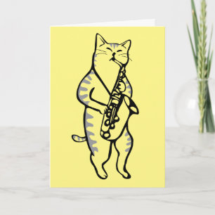 JAZZ CAT BIRTHDAY CARD