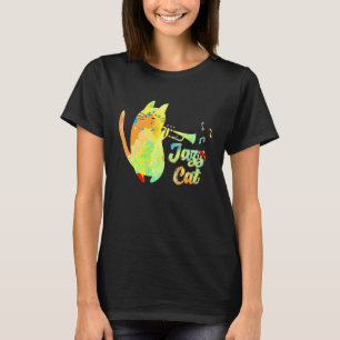 Jazz Cat Cat Playing Trumpet Kitten Musician T-Shirt