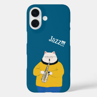 Jazz cat, personalized iPhone 16 case