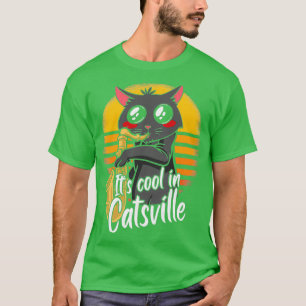 Jazz cat playing saxophone for music lovers T-Shirt