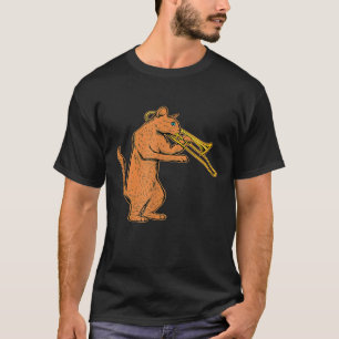 Jazz Cat Playing Trombone Cool Musician 1 T-Shirt