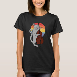 Jazz Cat Playing Upright Bass Classic  Cool Musici T-Shirt