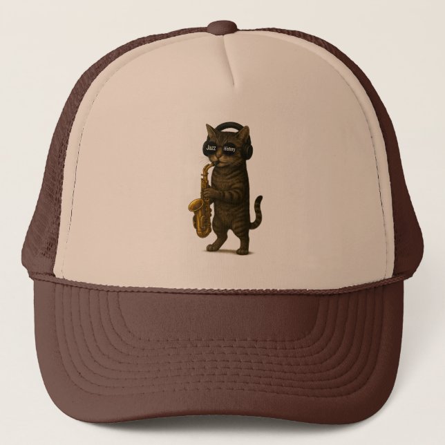 Jazz cat trucker hat (Front)