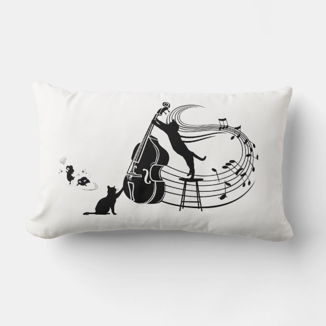 Jazz Cats | Double Bass Lumbar Cushion (Front)