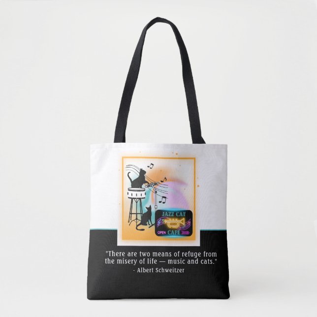 Jazz Cats | Drum | Schweitzer Quote Tote (Front)