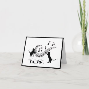 Jazz Cats   Piano Folded Note Card