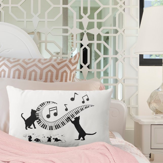 Jazz Cats | Piano Lumbar Cushion (Creator Uploaded)