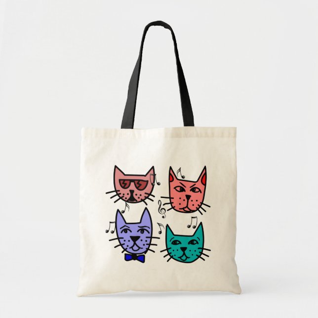 Jazz Cats Tote Bag (Front)