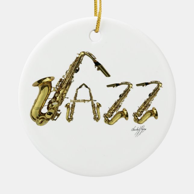 Jazz Ceramic Tree Decoration (Front)