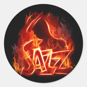 jazz classic round sticker