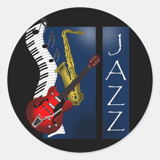 Jazz Classic Round Sticker (Front)