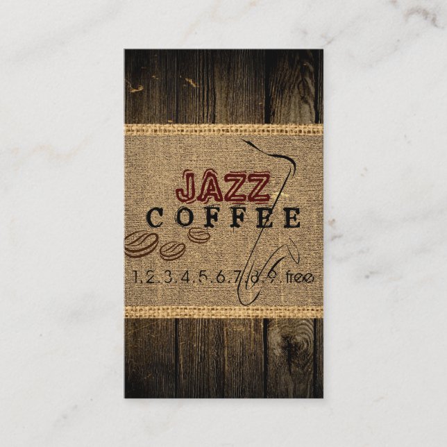 Jazz Coffee Shop Music Business Card (Front)