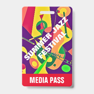 JAZZ CORPORATE MEDIA I.D. EVENT PASS ID BADGE
