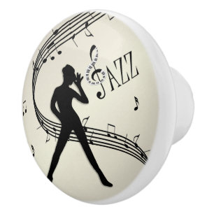 Jazz Dance Golden Ceramic Knob