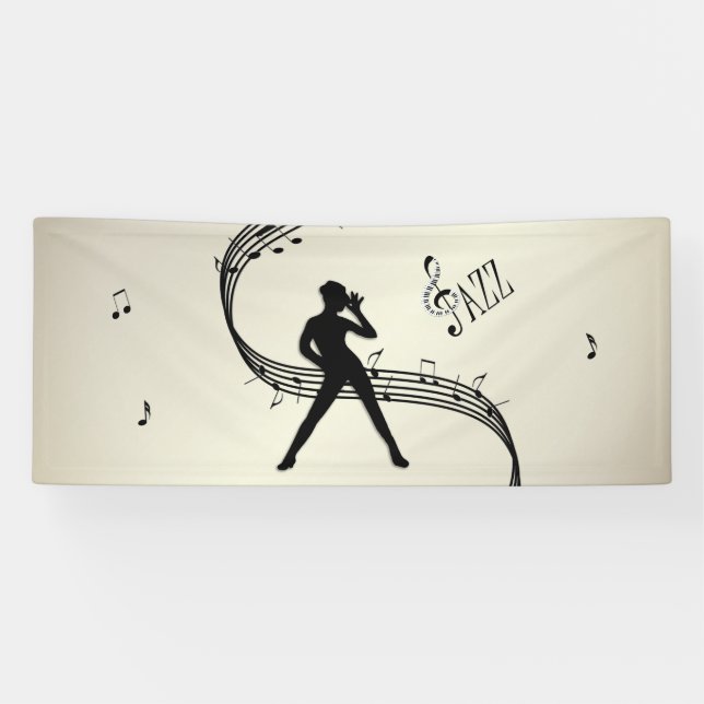Jazz Dance Golden Music Banner (Horizontal)