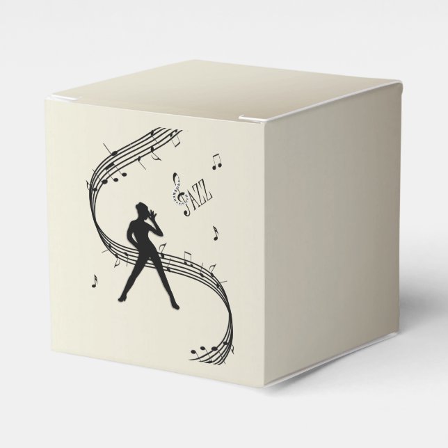 Jazz Dance Golden Music Favour Box (Front Side)