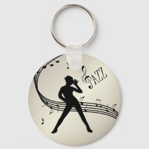 Jazz Dance Golden Music Keychain