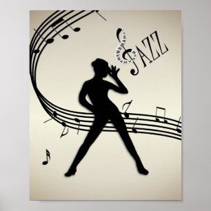 Jazz Dance Golden Music Poster
