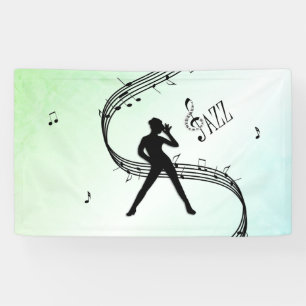 Jazz Dance Green Music Banner