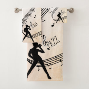 Jazz Dance Peachy Music Bath Towel Set
