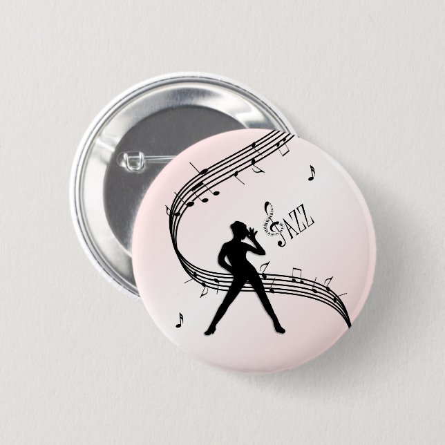 Jazz Dance Pink Music Button (Front & Back)